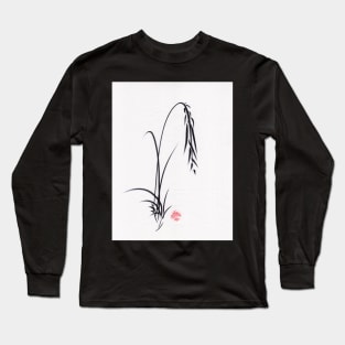 "Still Moments"   Sumi-e ink brush painting by Rebecca Rees Long Sleeve T-Shirt